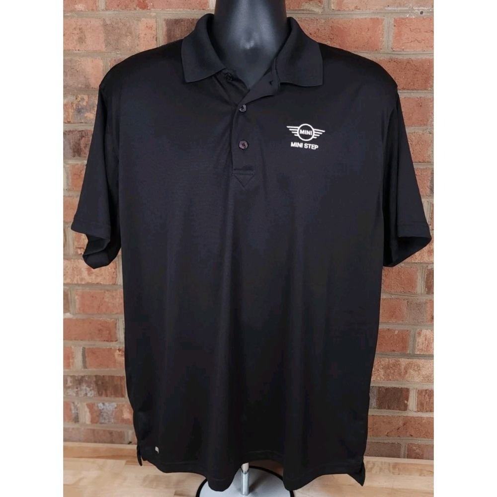 Mini Cooper Short Sleeve‎ Polo Shirt Mens Size XL Black Mini Step
